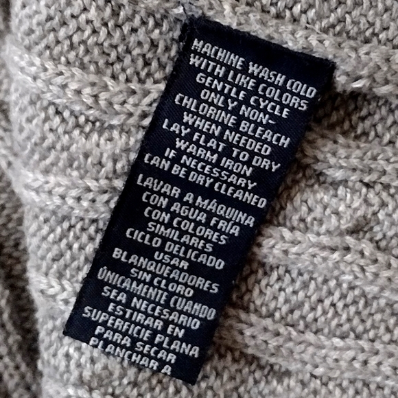 Jones New York Gray Cable Knit Sweater 100% Mercerized Cotton XL - Picture 7 of 7